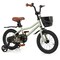 Green Metal Kids Bike with Dual Brakes, Training Wheels and Basket Perfect for Children's